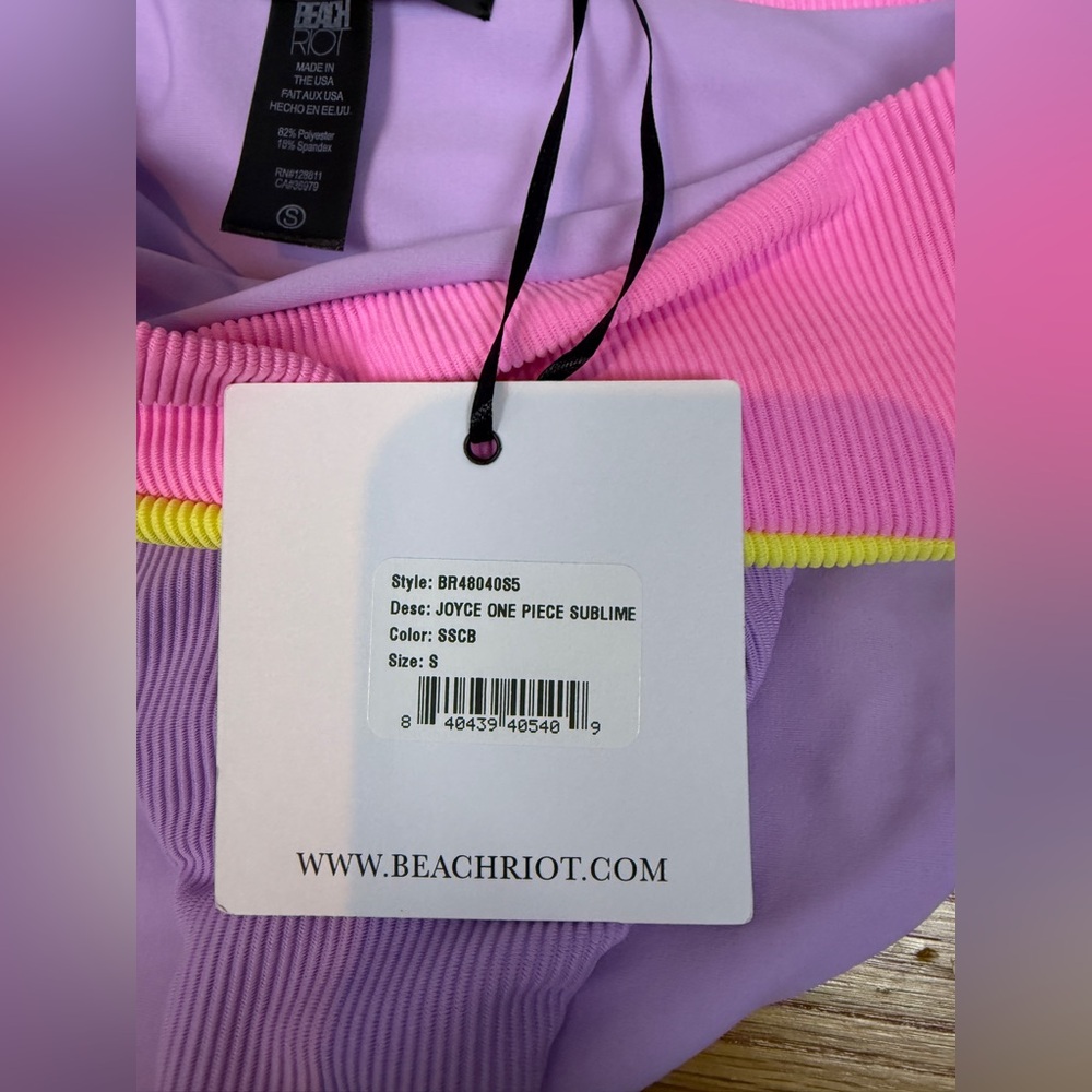 Beach Riot Joyce One Piece Sublime Spring Colorblock- Size Small - Picture 15 of 16